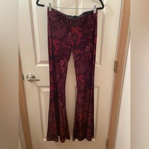 Free People Stretchy Velvet Bellbottoms - XS